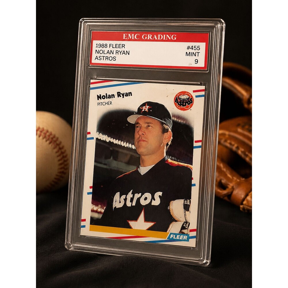 1988 Fleer Nolan Ryan #455 Astros EMC Graded Mint 9 Card